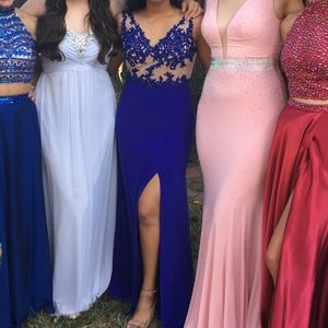 Blondie Nites slim evening gown with slit